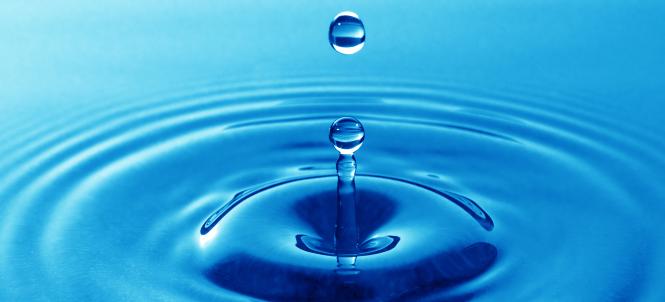 A droplet of water causes a ripple.